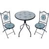 MIlani Home TAVIRA - set due sedie pieghevoli e tavolo rotondo con decori