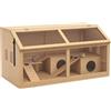 PawHut Gabbia per Criceti con Piattaforma, Scalette, Capanna e Ponte, in Legno di Abete, 85x45x44 cm|Aosom