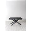 E-STYLO Tavolo allungabile Top in ceramica marmo nero Base in metallo verniciato nero Allunghe interne in ceramica marmo nero,80cm X 140 /200cm H. 76cm,Top: marmo nero gambe: nero allunghe: marmo nero