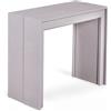 E-STYLO Consolle Allungabile, con top in MDF laccato antigraffio,90x42,5/302,5x76cm, grigio | Aosom Italy