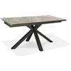 E-STYLO Tavolo Allungabile Top in ceramica (5 mm) su vetro temperato (8 mm) Gambe in metallo verniciato Allunghe interne in ceramica su vetro,90cm X 160/240cm H. 76cm,Top: ceramica marmo antracite allunghe: antracite gambe: antracite