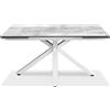 E-STYLO Tavolo Allungabile Top in ceramica (5 mm) su vetro temperato (8 mm) Gambe in metallo verniciato Allunghe interne in ceramica su vetro,90cm X 160/240cm H. 76cm,Top: ceramica marmo bianco allunghe: ceramica marmo bianco gambe: bianco