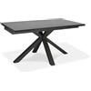 E-STYLO Tavolo Allungabile Top in ceramica (5 mm) su vetro temperato (8 mm) Gambe in metallo verniciato,90cm X 160/240cm H. 76cm,Top: ceramica grigio grafite allunghe: grigio grafite gambe: antracite