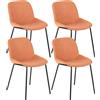 E-STYLO Sedia da pranzo Seduta e schienale rivestiti in tessuto ruggine Gambe in metallo e struttura in polipropilene ,57cm X 46cm H. 80cm,Rivestimento: ruggine gambe: nero