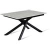 E-STYLO Tavolo allungabile Top in melaminico cemento bianco Base in metallo nero Allunghe interne in melaminico cemento bianco,90cm X 140/ 190cm H. 76cm,Top: cemento bianco gambe: nero