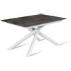 E-STYLO Tavolo allungabile Top in melaminico cemento grigio Base in metallo bianco Allunghe interne in melaminico cemento grigio,90cm X 140/ 190cm H. 76cm,Top: cemento grigio gambe: bianco