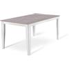 E-STYLO Tavolo allungabile Top in melaminico marmo antracite Base in metallo bianco Allunghe interne in melaminico marmo antracite ,90cm X 156/ 316cm H. 76cm,Top: marmo antracite gambe: metallo bianco