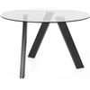 E-STYLO Tavolo Fisso Top in vetro temperato Gambe in metallo verniciato. Sono fissate al top mediante piatre incollate con tecnica UV,120cm X 120cm H. 75cm,Top: trasparentegambe: grigio antracite