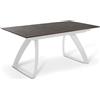 E-STYLO Tavolo Allungabile Top in HPL su MDF Gambe in alluminio pressofuso Allunghe interne in HPL su MDF,90cm X 170/270cm H. 76cm,Top: ruggine gambe: bianco