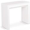 E-STYLO Consolle Allungabile Top in MDF laccato antigraffio Gambe in MDF laccato antigraffio Allunghe in melaminico,90cm X 42,5/302,5cm H. 76cm,Top: bianco antigraffio allunghe: bianco gambe: bianco