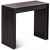 E-STYLO Consolle Allungabile Top in MDF laccato antigraffio Gambe in MDF laccato antigraffio Allunghe in melaminico,90cm X 42,5/302,5cm H. 76cm,Top: nero antigraffio allunghe: nero antigraffio gambe: nero antigraffio