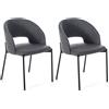 E-STYLO Sedia in tessuto Seduta e schienale imbottiti e rivestiti in tessuto Gambe in metallo verniciato,52cm X 55.5cm H. 78.5cm,Seduta: grigio schienale: grigio gambe: antracite