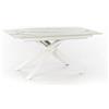 E-STYLO Tavolo Allungabile Top in HPL su MDF Gambe in metallo verniciato Allunghe interne in HPL su MDF,90cm X 170/270cm H. 76cm,Top: marmo calacatta allunghe: marmo calacatta gambe: bianco