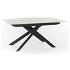 E-STYLO Tavolo Allungabile Top in HPL su MDF Gambe in metallo verniciato Allunghe interne in HPL su MDF,90cm X 170/270cm H. 76cm,Top: marmo calacatta allunghe: marmo calacatta gambe: nero