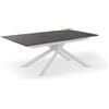 E-STYLO Tavolo allungabile Top in HPL su MDF Allunghe HPL su MDF Gambe in alluminio,90cm X 170/270cm H. 76cm,Top: ruggine gambe: bianco