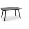 E-STYLO Tavolo allungabile Top in Pietra effetto marmo Gambe in metallo verniciato,80cm X 140/200cm H. 76cm,Top nero gambe antracite