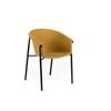 E-STYLO Sedia da pranzo Seduta e schienale rivestiti in tessuto giallo Gambe in metallo ,58cm X 56cm H. 79cm,Rivestimento: giallo gambe: nero