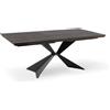 E-STYLO Tavolo Fisso Top impiallacciato Gambe in metallo verniciato,100cm X 200cm H. 76cm,Top: rovere termocotto gambe: nero