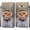Mo-Beauty Cover per Samsung Galaxy J3 2016/ J310/J3, Cover Samsung J3 2016/ J310/J3 a Libro, Custodia in Pelle con Magnetica Portafoglio Custodia Silicone TPU,Funzione Supporto Slot Schede(Gatto)