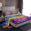 Loussiesd Set di lenzuola colorate a righe arcobaleno per bambini, ragazzi, ragazze, bambini, uomini, donne, amore è amore, lenzuolo con angoli ultra morbido, multicolore, orgoglio amore, copertura per letto k