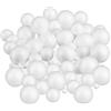Relaxdays Set da 72 Palline di Polistirolo, Mix di Sfere Grandi & Piccole, per Pittura & Bricolage, ∅: 2,5 & 7cm, Bianco