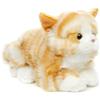 Uni-Toys - Gatto con voce (marrone-bianco), sdraiato - 20 cm (lunghezza) - Gattino di peluche - peluche