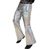 W WIDMANN MILANO Party Fashion - Pantaloni anni '70 da uomo, olografici, per feste a tema disco, carnevale, Capodanno