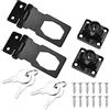 PERFETSELL 2 Pack 2.5 Pollici Lock Hasp Metal Door Bolt Latch Buckle con Lucchetto e Manopola a Rotazione Della Chiave Serrature a Chiave Chiusura Shed Door Bolt Latch per Porte/Armadi/Finestre