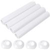 ASOFTY 4 pezzi copertura per tubi di riscaldamento e 4 pezzi rosetta per tubi di riscaldamento, diametro esterno 32 mm, lunghezza 200 mm copertura per tubi di plastica, coperture per tubi del radiator
