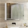 mojiasion Specchio Bagno Contenitore, 70×16×60cm Armadietto con Specchio e 3 Mensola Regolabile, 3 Ante Mobiletto Bagno da Muro, Mobiletto Specchiera, armadio da parete per soggiorno, Bianco