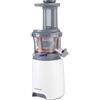 Kenwood JMP600WH PureJuice Estrattore di Succo a Freddo, Centrifuga Slow Juicer con passino, funzione risciacquo, salvagoccia, contenitore raccogli polpa 1,3L, contenitore succo 1L, Bianco/Grigio