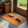 Brubaker Zerbino per Esterni e Interni - Home Sweet Home - 45 x 75 cm - Tappeto in 100% Fibra di Cocco con Gatti, Antisporco e Antisdrucciolo - Impermeabile - Ideale per Porta d'Ingresso - Marrone