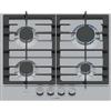 Bosch PCP6A5I90 Serie 6, Piano cottura a gas, FlameSelect, Manopole magnetiche removibili, griglie in ghisa, Acciaio, 60 cm