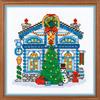 RIOLIS 1662 Ghiaccio haeuschen Ricamo a Punto Croce, Cotone, Multicolore, 15 X 0, 1 cm
