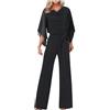 Generic Tuta Donna Estiva Elegante Larghi Tuta Moda Due Pezzi Offerta Trasparente Comode Stampa Tuta Vita Alta a Gamba Larga Suit Completo Cerimonia Donna Curvy Tuta Elegante Cerimonia Jumpsuit Elegante