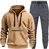 YULONGESS Tute Da Ginnastica Uomo Tinta Unita In Pile Fitness Felpe Con Cappuccio E Pantaloni Larghi Jogging 2 Pezzi Completo Casual Con Zip Caldo Sportiva Set Inverno Palestra Manica Lunga Tuta Ginnastica