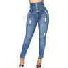 LJHH Pantalone Jeans da Donna Skinny Elasticizzati A Vita Alta Pantalone Denim da Donne Moda Slim Fit Pantaloni all-Match Jeans Leggins Stretti Pantaloni Push Up Jeans Classici Casual Shaping Leggins