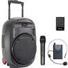 Ibiza - PORT12UHF-MKII-TWS - Altoparlante portatile 12/700W MAX con 2 microfoni (UHF), telecomando e custodia protettiva - Bluetooth, USB, SD & TWS - autonomia da 5 a 7h