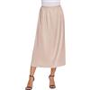 Avidlove Sottogonna da Donna in Raso Sottogonna Lunga Gonna Elegante con Orlo in Pizzo Sottovestito per Abito da Sposa Sottogonna Colore della Pelle Rosa L
