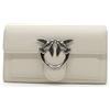 Pinko Love One Wallet C Vitello Seta, Borsa Donna, Z14o_bianco Seta-old Silver, Taglia Unica