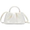 CCAIPU Borse da donna, in morbida pelle PU, pochette alla moda con perle, borsa a tracolla da donna, borsa da sera per matrimoni e feste nuziali, bianco, One Size