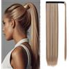 Benehair Posticci per Capelli Extension 71cm Coda Capelli Extension Lungo Rettilineo Coda Finta Capelli Sintetici Extension Coda Capelli Extensions per Donna Marrone con Biondo Cenere