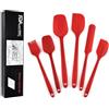 Generisch Set Utensili Cucina in Silicone Professionale - 6 Pezzi, Mestoli, Spatola, Leccapentole, Pennello e Paletta per Cucina, Pasticceria, Torte - Accessori Cucina Sicuri e Durevoli (rosso)