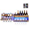 Yorbay Portabottiglie con Luce LED Pallet in Legno Fiammato, Bar a Parete con 4 Distributori di Bevande Portabottiglie a Parete, Vvintage, Regalo