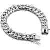 Dankadi Bracciale Cubano Massiccio 10MM in Argento 925 per Uomo di Dankadi, Catena Cubana Classica Liscia e Cannelure 17,8-25,4 cm Gioielli Regalo Anniversario per Adulti Padre, 7 inch, Metallo