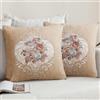 Fycyko Confezione da 2 federe decorative quadrate per cuscini da 45 x 45 cm, in cotone e velluto, morbide, per decorare la casa, la primavera, per divano, soggiorno, letto, 45 x 45 cm, cachi A