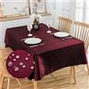 SPRICA Tovaglia Jacquard Resistente all'Acqua, Colore Solido, Peso Pesante, Morbida, Lavabile in Lavatrice, Rettangolo 210x150cm, Rosso Vino