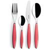 Guzzini Servizio di 24 posate Feeling rosso trasparente, per 6 persone, design: Robin Levien (2300.00.65)