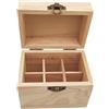 Anktily - Scatola di ordinamento in legno non rifinita con 6 scomparti e coperchio, 11 x 7,5 x 9,5 cm, scatola in legno non dipinta per piccoli oggetti, gioielli, portafiltri da tè