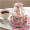 MS. WENNY Carousel,Carillon con neve a forma di globo musicale, regalo per anniversario, compleanno, per moglie, figlia, fidanzata, mamma, San Valentino, giostra con luci gioca castello nel cielo
